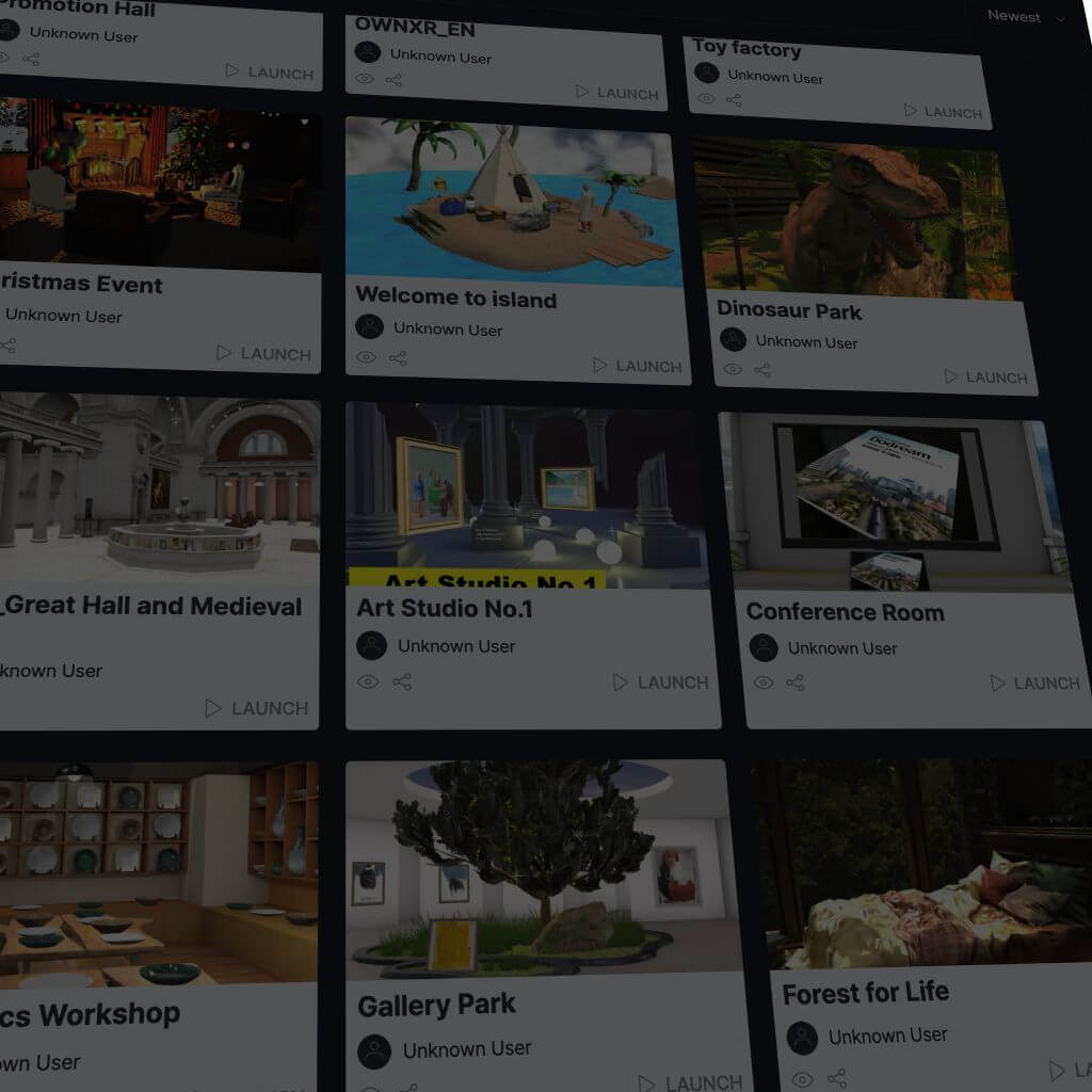 Grid of community-published scenes